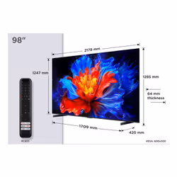 TCL P89K 98P89K TV 2,49 m (98") 4K Ultra HD Smart TV Wifi Métallique 450 cd/m²