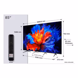 TCL P89K 85P89K TV 2,16 m (85") 4K Ultra HD Smart TV Wifi Métallique 450 cd/m²