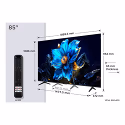 TCL P79K 85P79K TV 2,16 m (85") 4K Ultra HD Smart TV Wifi Métallique 450 cd/m²