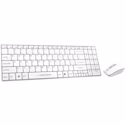 Esperanza EK122W, Taille réelle (100 %), Sans fil, RF sans fil, QWERTY, Blanc, Souris incluse
