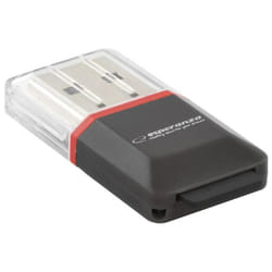 Esperanza EA134K lecteur de carte mémoire USB 2.0 Noir, Argent, Transparent