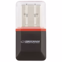 Esperanza EA134K lecteur de carte mémoire USB 2.0 Noir, Argent, Transparent