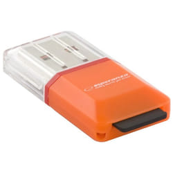 Esperanza EA134O lecteur de carte mémoire USB 2.0 Orange, Argent, Transparent