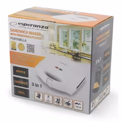 Esperanza EKT006W gaufrier et appareil à croque-monsieur 700 W Blanc - Vue supplémentaire 4