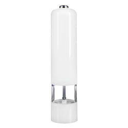Ekp001w Malabara - Moulin À Poivre Avec Éclairage Led (23 Cm), Couleur Blanc - Esperanza