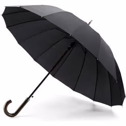 Parapluie London Droit 16 Baleines Ouverture Auto Diam 110cm noir