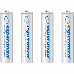 Esperanza EZA102W Ni-MH AAA 1000mAh lot de 4 piles blanches Les piles rechargeables Esperanza combinent la dernière technolog ...
