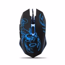 Esperanza MX203 Scorpio, Droitier, Optique, USB Type-A, 2400 DPI, Noir, Bleu