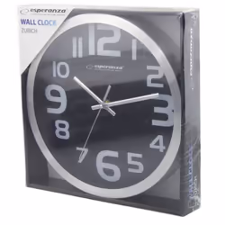 Esperanza EHC013K Wall Clock - Zurich - Black Horloge à quartz Ovale Noir, Blanc