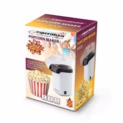 Esperanza EKP005W machine à popcorn Noir, Blanc 0,27 L 1200 W