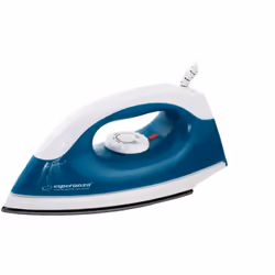 Esperanza TRAVEL IRON SMOOTHER, Fer à repasse à sec, Semelle anti-adhérente, 1,4 m, Bleu, Blanc, 1200 W, 1200 W