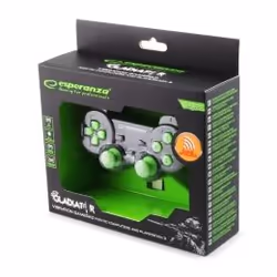 Esperanza EGG108G accessoire de jeux vidéo Noir, Vert USB 2.0 Manette de jeu Analogique/Numérique PC, Playstation 3