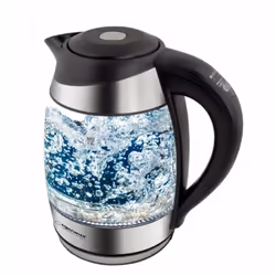 Esperanza EKK026, 1,7 L, 2200 W, Noir, Transparent, Verre, Plastique, Thermostat réglable, Indicateur de niveau d'eau