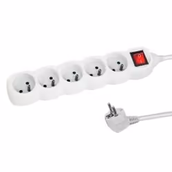 Esperanza ELK215W, 3 m, Intérieure, Type E, Courbe, Blanc, 5 sortie(s) CA