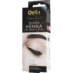 Gel au henné - DELIA COSMETICS - 1.0 Noir - Coloration sourcils et cils - Application facile - Sécurisé