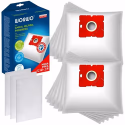 Sacs daspirateur - WORWO - Amica - 12x synthétiques - 3x filtres dentrée - anti-allergènes