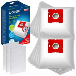 Sacs daspirateur - WORWO - Amica - 12x synthétiques - 3x filtres dentrée - anti-allergènes
