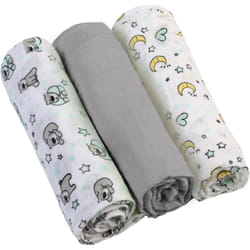 BabyOno Diaper Super Soft Grey 70 × 70 cm 3 pcs