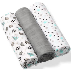 BabyOno Take Care Natural Diapers 70 x 70 cm Gray 3 pcs