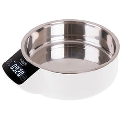 Adler AD 3166 escabeaux de cuisine Acier inoxydable, Blanc Comptoir Rond Balance de ménage électronique