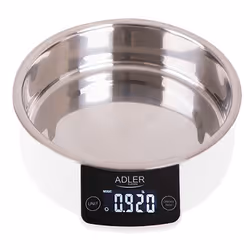 Adler AD 3166 escabeaux de cuisine Acier inoxydable, Blanc Comptoir Rond Balance de ménage électronique