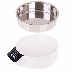 Adler AD 3166 escabeaux de cuisine Acier inoxydable, Blanc Comptoir Rond Balance de ménage électronique