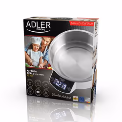 Adler AD 3166 escabeaux de cuisine Acier inoxydable, Blanc Comptoir Rond Balance de ménage électronique - Vue supplémentaire 5