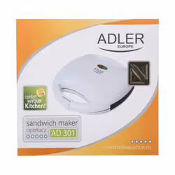 Adler AD 301 gaufrier et appareil à croque-monsieur 750 W Blanc - Vue supplémentaire 7