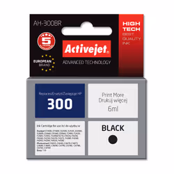 Activejet Encre AH-300BR (remplacement HP 300 CC640EE; Premium; 6 ml; noir), Rendement élevé (XL), Encre à pigments, 6 ml, 1 ...