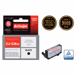 Activejet Encre AC-526BR (remplacement Canon CLI-526Bk ; Premium ; 10 ml ; noir), Rendement élevé (XL), Encre à pigments, 10  ...