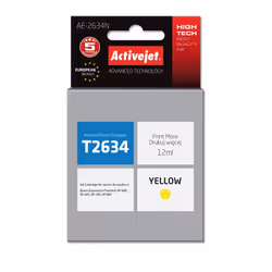 Activejet Encre AE-2634N (remplacement Epson 26 T2634 ; Suprême ; 12 ml ; jaune), Rendement élevé (XL), Encre à colorant, 12  ...