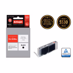 Activejet Encre ACC-551BN (remplacement Canon CLI-551BK ; Suprême ; 15 ml ; noir), Rendement élevé (XL), Encre à pigments, 15 ...
