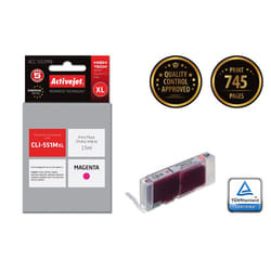 Activejet Encre ACC-551MN (remplacement Canon CLI-551M ; Suprême ; 15 ml ; rouge)