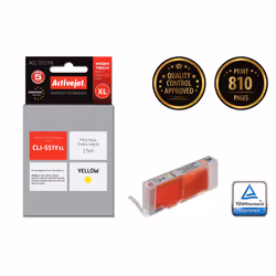 Activejet Encre ACC-551YN (remplacement Canon CLI-551Y ; Suprême ; 15 ml ; jaune), Rendement élevé (XL), Encre à colorant, 15 ...