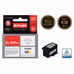 Activejet Encre AC-541RX (remplacement Canon CL-541XL ; Premium ; 18 ml ; couleur), Rendement élevé (XL), Encre à colorant, 1 ...