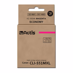 Actis Encre KC-551M (remplacement de la CLI-551M de Canon ; Standard ; 12 ml ; rouge), Rendement standard, Encre à colorant, ...