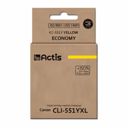 Actis Encre KC-551Y (remplacement de l'encre Canon CLI-551Y ; Standard ; 12 ml ; jaune), Rendement standard, Encre à colorant ...