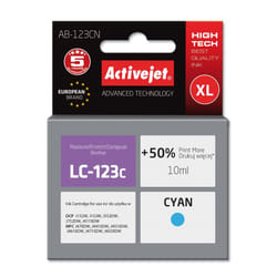 Activejet Encre AB-123CN (remplacement Brother LC123C/121C; Supreme; 10 ml; bleu)