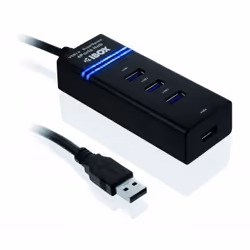 iBox IUH3FB hub & concentrateur 5000 Mbit/s Noir