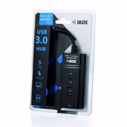 iBox IUH3FB hub & concentrateur 5000 Mbit/s Noir