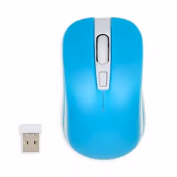 iBox LORIINI, Ambidextre, Optique, RF sans fil, 1600 DPI, Bleu, Blanc