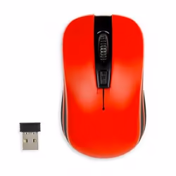 iBox LORIINI, Ambidextre, Optique, RF sans fil, 1600 DPI, Noir, Rouge