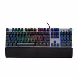 iBox AURORA K-4, Taille réelle (100 %), USB, Clavier mécanique, QWERTY, LED RGB, Noir, Argent
