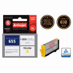 Activejet Encre AH-655YR (remplacement HP 655 CZ112AE ; Premium ; 12 ml ; jaune)