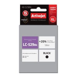 Activejet Encre AB-529BN (remplacement Brother LC529BK ; Suprême ; 58 ml ; noir)