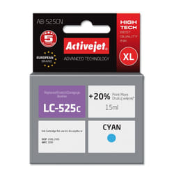 Activejet Encre AB-525CN (remplacement Brother LC525C ; Suprême ; 15 ml ; bleu)