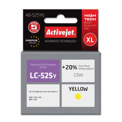 Activejet Encre AB-525YN (remplacement Brother LC525Y ; Suprême ; 15 ml ; jaune)