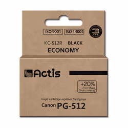 Actis Encre KC-512R (remplacement Canon PG-512 ; Standard ; 15 ml ; noir), Rendement standard, Encre à pigments, 15 ml, 1 piè ...