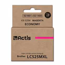 Actis KB-525M encre (remplacement Brother LC525M ; Standard ; 15 ml ; rouge), Rendement standard, Encre à colorant, 15 ml, 1 ...