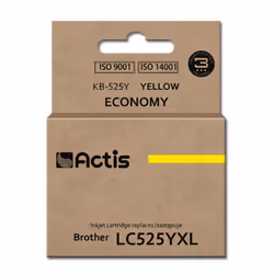 Actis KB-525Y encre (remplacement Brother LC525Y ; Standard ; 15 ml ; jaune), Rendement standard, Encre à colorant, 15 ml, 1  ...